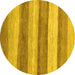 Round Abstract Yellow Modern Rug, abs1379yw