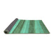 Sideview of Abstract Turquoise Modern Rug, abs1379turq