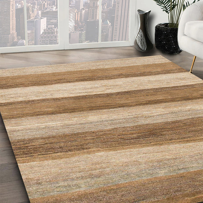 Machine Washable Abstract Brown Sugar Brown Rug in a Family Room, wshabs1379