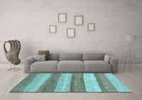 Machine Washable Abstract Light Blue Modern Rug, wshabs1379lblu