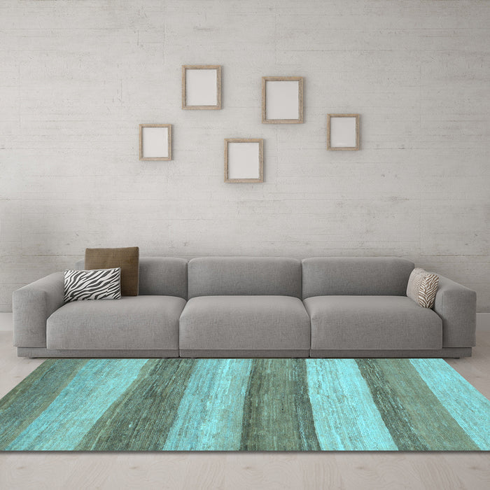 Machine Washable Abstract Light Blue Modern Rug in a Living Room, wshabs1379lblu