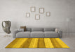 Machine Washable Abstract Yellow Modern Rug in a Living Room, wshabs1379yw