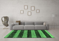 Machine Washable Abstract Emerald Green Modern Rug, wshabs137emgrn