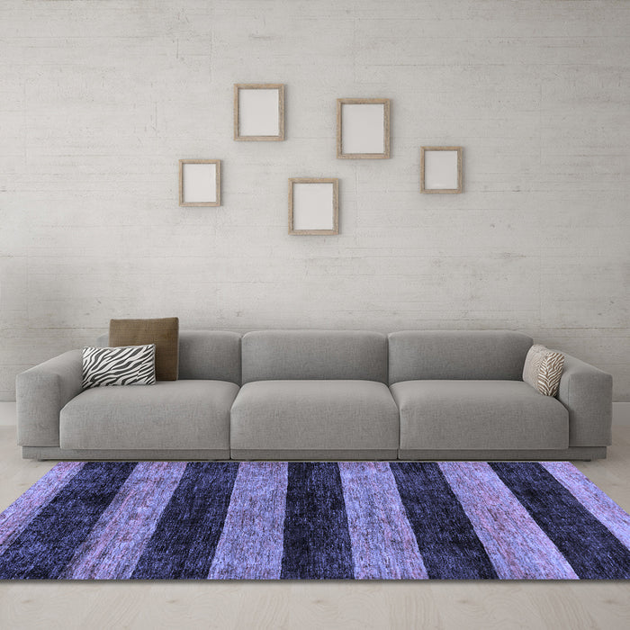 Machine Washable Abstract Blue Modern Rug in a Living Room, wshabs137blu