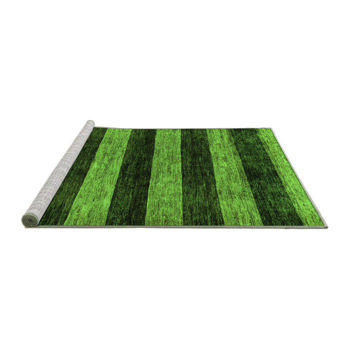 Sideview of Machine Washable Abstract Green Modern Area Rugs, wshabs137grn
