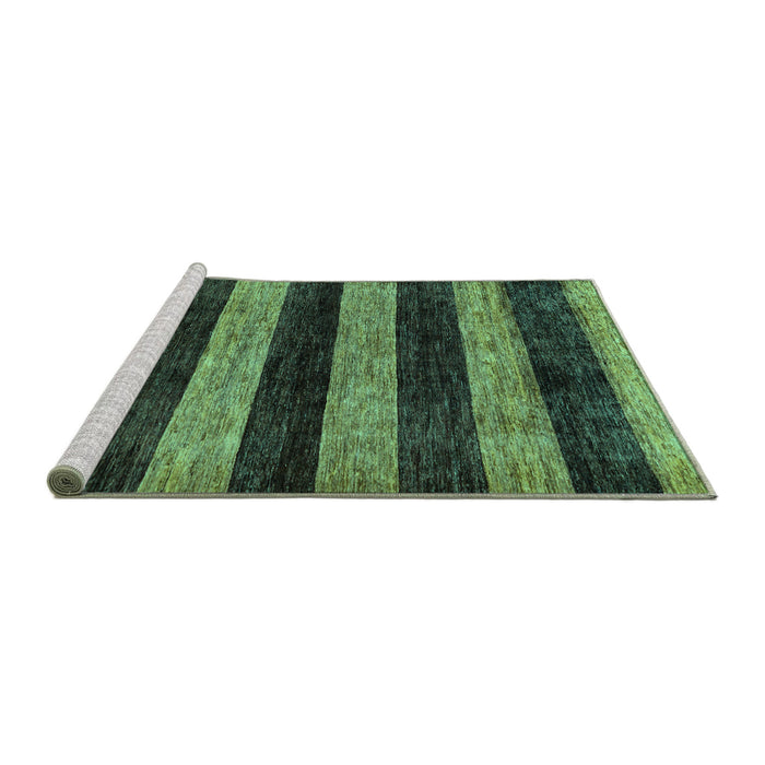 Sideview of Machine Washable Abstract Turquoise Modern Area Rugs, wshabs137turq