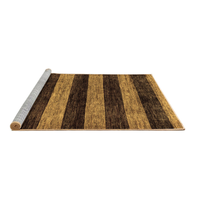 Sideview of Machine Washable Abstract Brown Modern Rug, wshabs137brn