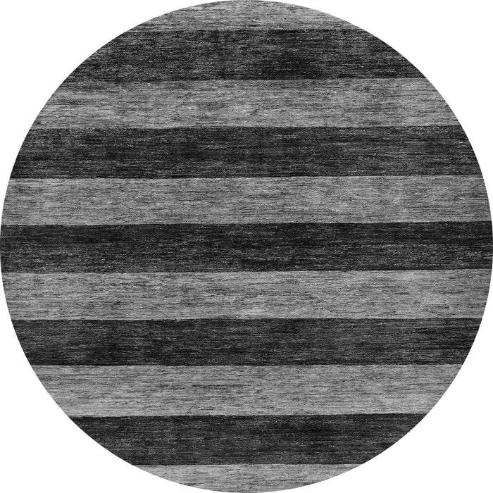 Round Machine Washable Abstract Gray Modern Rug, wshabs137gry