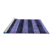 Sideview of Machine Washable Abstract Blue Modern Rug, wshabs137blu