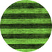 Round Machine Washable Abstract Green Modern Area Rugs, wshabs137grn