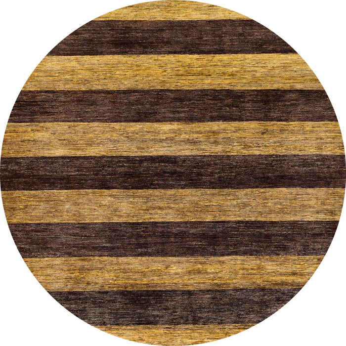 Round Abstract Bakers Brown Modern Rug, abs137