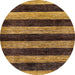 Round Abstract Bakers Brown Modern Rug, abs137