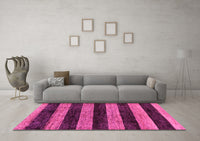 Machine Washable Abstract Pink Modern Rug, wshabs137pnk