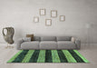 Machine Washable Abstract Turquoise Modern Area Rugs in a Living Room,, wshabs137turq