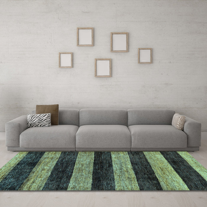 Machine Washable Abstract Light Blue Modern Rug in a Living Room, wshabs137lblu