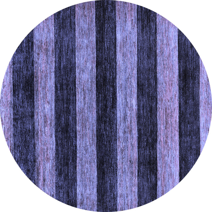 Round Abstract Blue Modern Rug, abs137blu