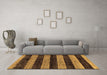 Machine Washable Abstract Brown Modern Rug in a Living Room,, wshabs137brn