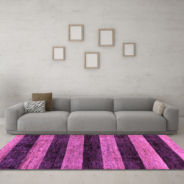 Machine Washable Abstract Purple Modern Area Rugs in a Living Room, wshabs137pur