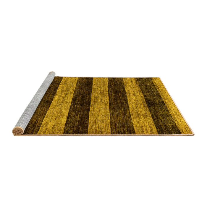 Sideview of Machine Washable Abstract Yellow Modern Rug, wshabs137yw