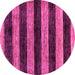 Round Machine Washable Abstract Pink Modern Rug, wshabs137pnk