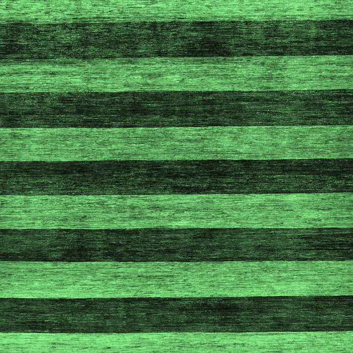 Square Machine Washable Abstract Emerald Green Modern Area Rugs, wshabs137emgrn