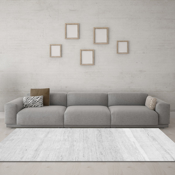 Machine Washable Solid Gray Modern Rug in a Living Room,, wshabs1380gry