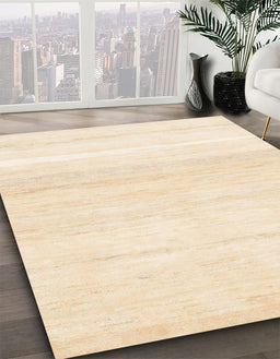 Abstract Khaki Gold Solid Rug in Family Room, abs1380
