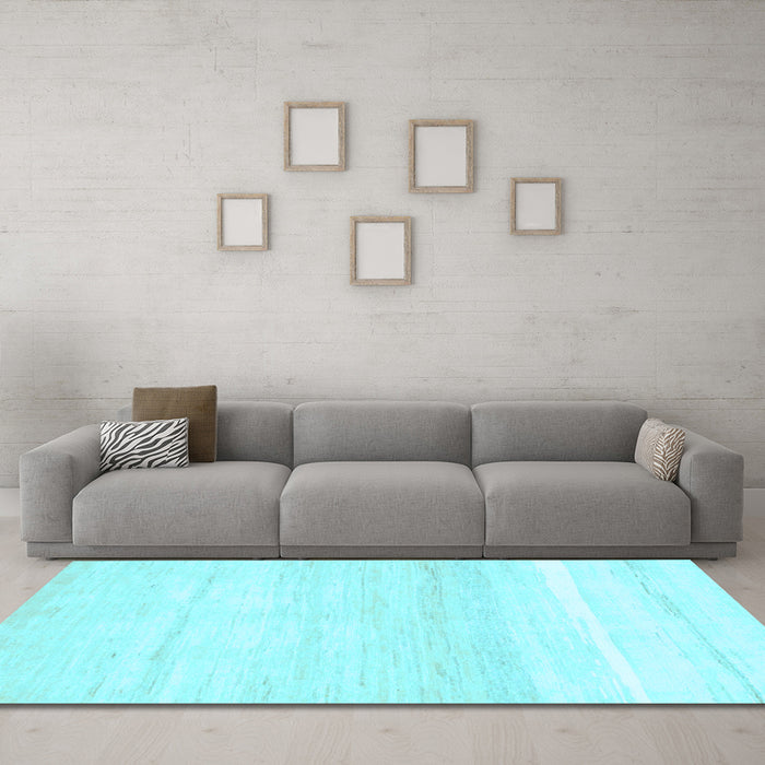 Machine Washable Solid Light Blue Modern Rug in a Living Room, wshabs1380lblu