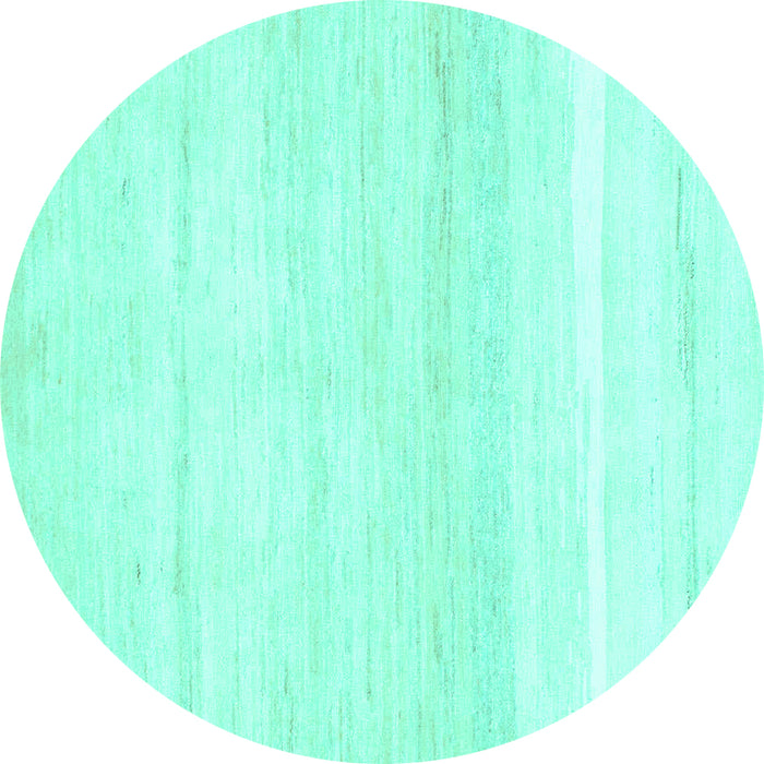 Round Solid Turquoise Modern Rug, abs1380turq