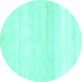 Round Solid Turquoise Modern Rug, abs1380turq