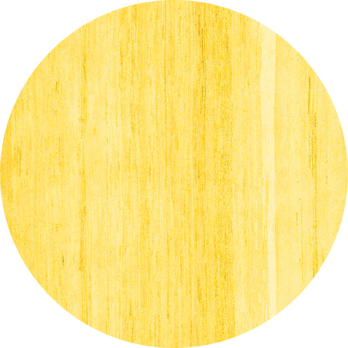 Round Solid Yellow Modern Rug, abs1380yw