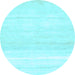 Round Solid Light Blue Modern Rug, abs1380lblu