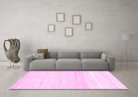 Machine Washable Solid Pink Modern Rug, wshabs1380pnk