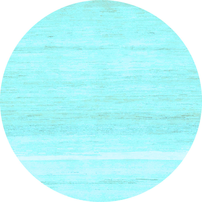 Round Machine Washable Solid Light Blue Modern Rug, wshabs1380lblu