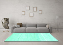Machine Washable Solid Turquoise Modern Area Rugs in a Living Room,, wshabs1380turq