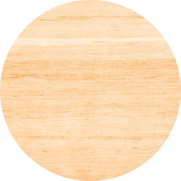 Round Machine Washable Solid Orange Modern Area Rugs, wshabs1380org