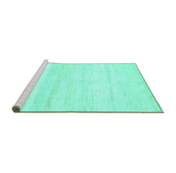 Sideview of Machine Washable Solid Turquoise Modern Area Rugs, wshabs1380turq