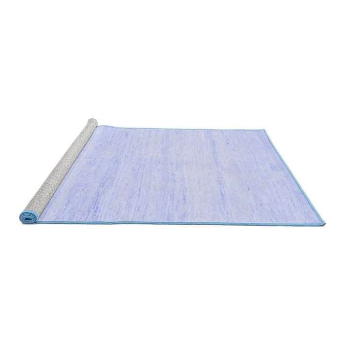 Sideview of Machine Washable Solid Blue Modern Rug, wshabs1380blu