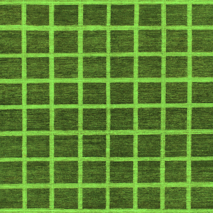 Machine Washable Checkered Green Modern Area Rugs, wshabs1381grn