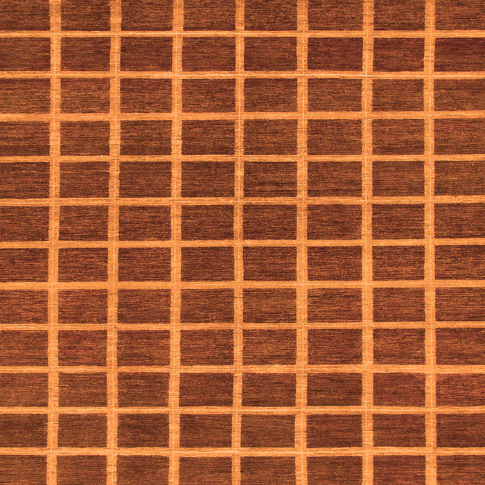 Square Machine Washable Checkered Orange Modern Area Rugs, wshabs1381org