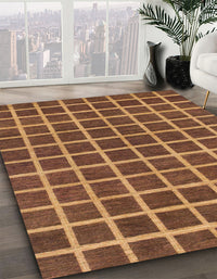 Abstract Orange Checkered Rug, abs1381