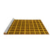 Sideview of Machine Washable Checkered Yellow Modern Rug, wshabs1381yw