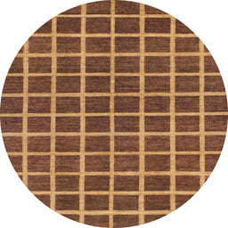 Round Machine Washable Abstract Orange Rug, wshabs1381