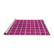 Sideview of Machine Washable Checkered Pink Modern Rug, wshabs1381pnk