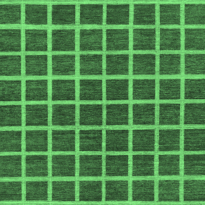 Machine Washable Checkered Emerald Green Modern Area Rugs, wshabs1381emgrn