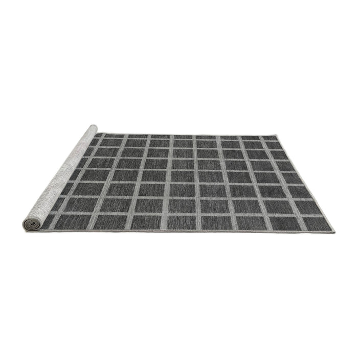 Sideview of Machine Washable Checkered Gray Modern Rug, wshabs1381gry