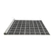 Sideview of Machine Washable Checkered Gray Modern Rug, wshabs1381gry