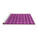 Sideview of Machine Washable Checkered Purple Modern Area Rugs, wshabs1381pur