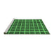 Sideview of Machine Washable Checkered Emerald Green Modern Area Rugs, wshabs1381emgrn