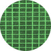 Round Checkered Emerald Green Modern Rug, abs1381emgrn